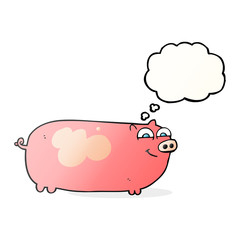 thought bubble cartoon pig