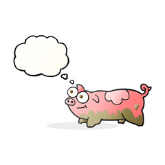 thought bubble cartoon pig