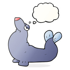 thought bubble cartoon proud seal