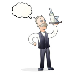 thought bubble cartoon waiter