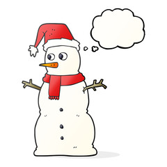 thought bubble cartoon snowman
