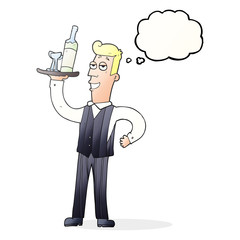 thought bubble cartoon waiter