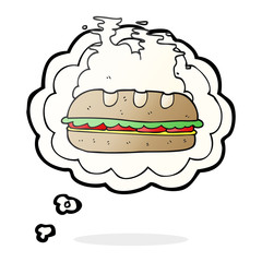 thought bubble cartoon huge sandwich