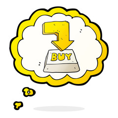 thought bubble cartoon computer key buy symbol