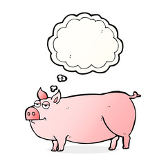 thought bubble cartoon huge pig