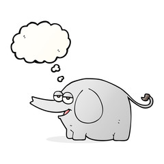 thought bubble cartoon elephant squirting water