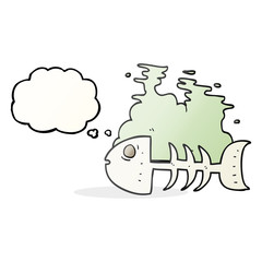 thought bubble cartoon fish bones