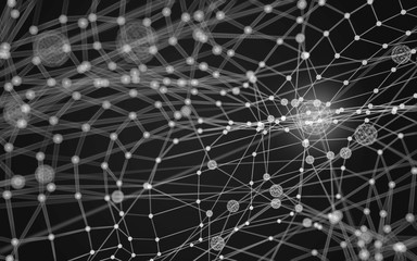 Abstract polygonal space low poly dark background