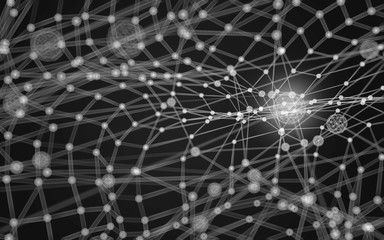 Abstract polygonal space low poly dark background