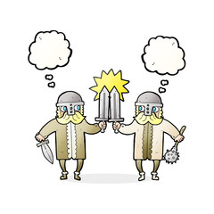 thought bubble cartoon viking warriors