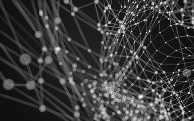 Abstract polygonal space low poly dark background