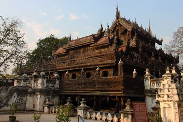 Shwenandaw Kyaung Temple in Mandalay, Myanmar	