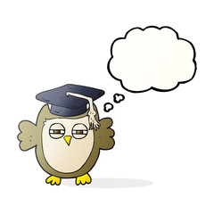 thought bubble cartoon clever owl