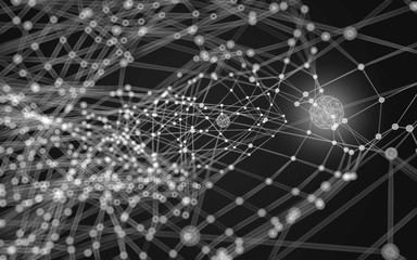 Obraz premium Abstract polygonal space low poly dark background