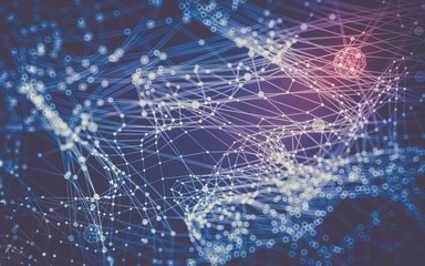 Abstract polygonal space low poly dark background