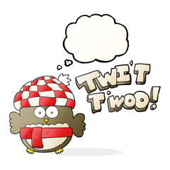 thought bubble cartoon cute owl singing twit twoo