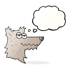 thought bubble cartoon wolf head