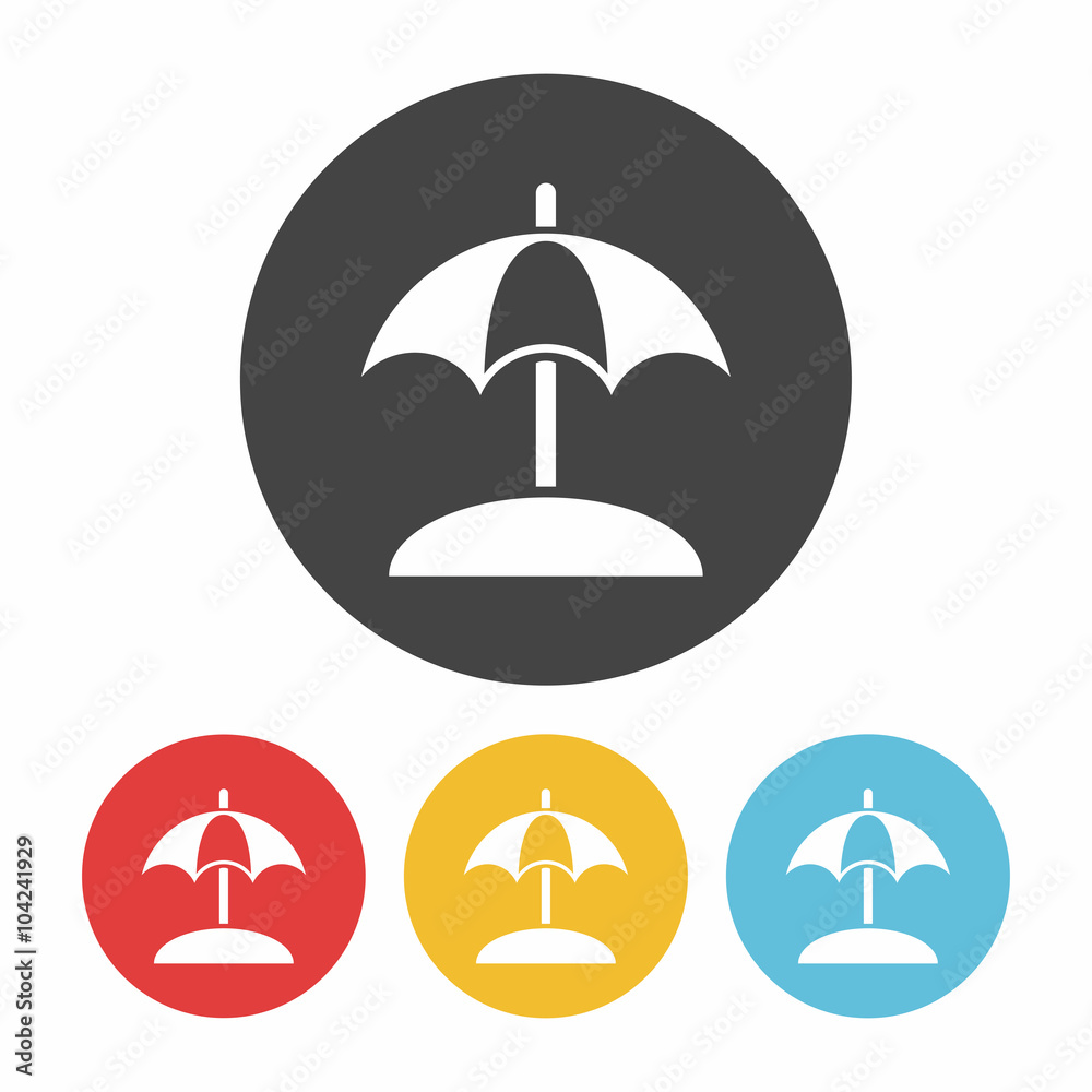 Sticker umbrella icon