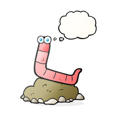 thought bubble cartoon worm