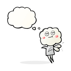 thought bubble cartoon cute cloud head imp