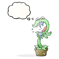 thought bubble cartoon carnivorous plant