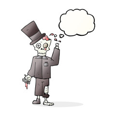 thought bubble cartoon posh zombie