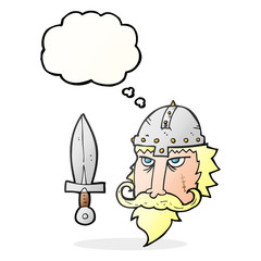 thought bubble cartoon viking warrior