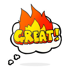 GREAT! thought bubble cartoon symbol