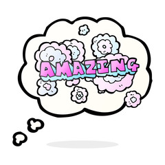 thought bubble cartoon amazing word