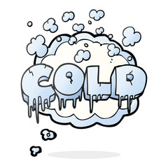 thought bubble cartoon cold text symbol