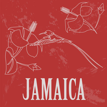 Jamaica landmarks. Retro styled image