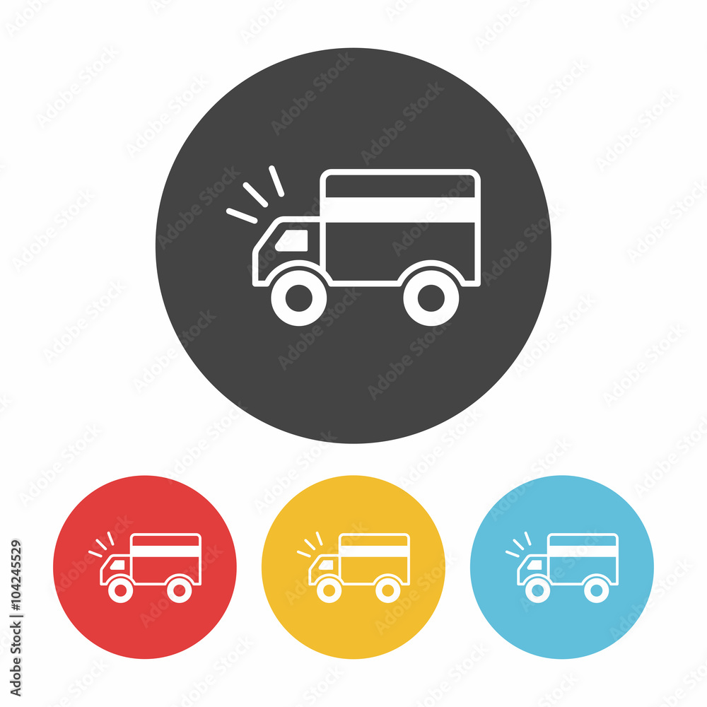 Poster cargo truck icon