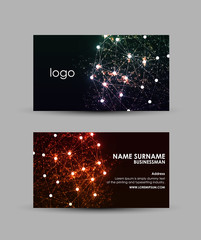 Abstract colorful hi-tech - Business card vector design template.  