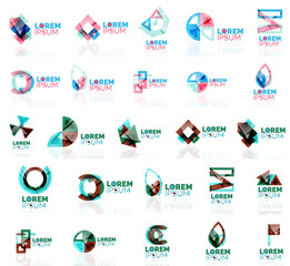 Collection of colorful abstract origami logos