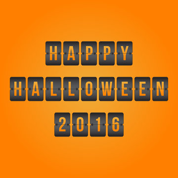 vector Happy Halloween 2016 Scoreboard, orange and black flip symbol isolated
