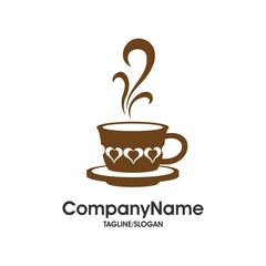 Coffee and Tea Cafe logo icon vector