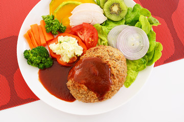 おいしそうなハンバーグステーキ 