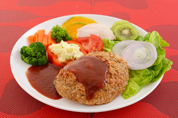 おいしそうなハンバーグステーキ 