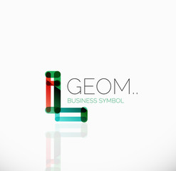 Logo, linear abstract geometric icon
