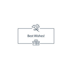 Congratulation or invitation template, linear design