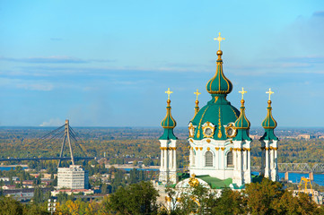 Fototapeta na wymiar Famous Saint Andrew's church. Kiev, Ukraine