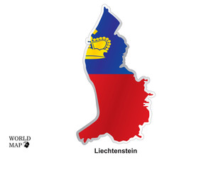 Map Liechtenstein.Map with flag.