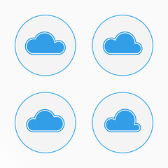 Set of simple vector icons - blue clouds