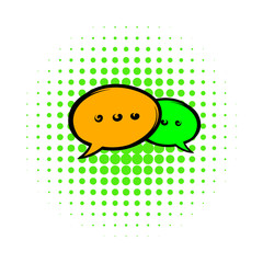 Speach bubles icon, comics style 