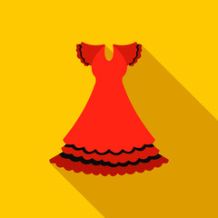 Red dress icon, flat style 
