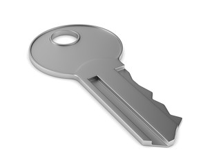 Isolated key on white background. 3D image