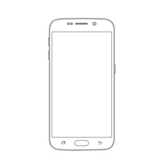 Outline drawing smartphone. Elegant thin line style design.