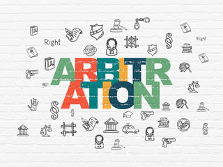 Law concept: Arbitration on wall background
