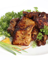 Grilled pork ribs