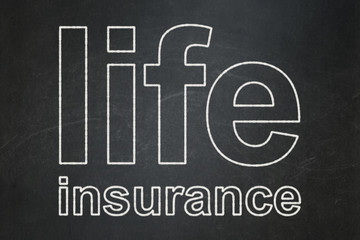 Obraz premium Insurance concept: Life Insurance on chalkboard background